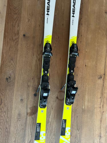 Used HEAD 150 cm Racing World Cup Rebels i.SL RD Skis With Bindings