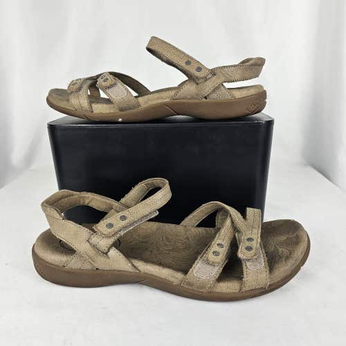 Taos Brown Tan Leather Happy Strappy Womens Size 6 HPY-13755 Sandals Open Toe