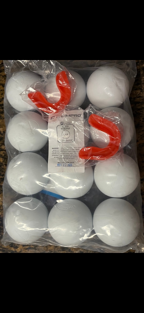 NOCSAE lacrosse balls new one dozen with new mouthguards