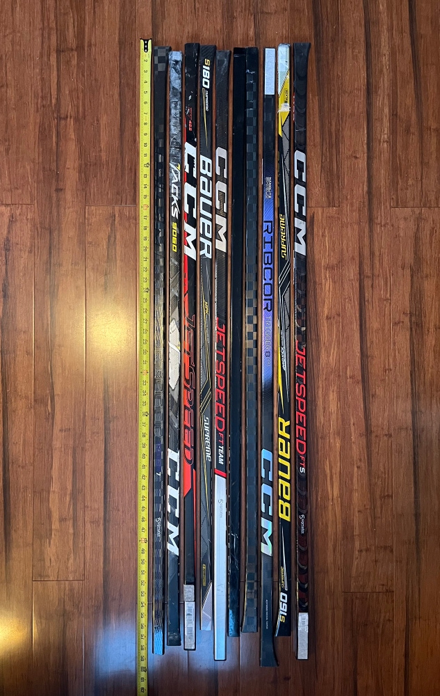 Bundle of 9 Broken Hockey Sticks