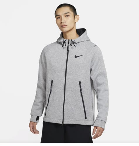 Nike Pro Therma-Fit Full Zip Fleece Jacket Grey Black DD1878-010 Men’s XXL $195
