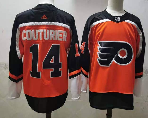 Philadelphia Flyers 14 Sean Couturier Black Stadium Series Ice Hockey Jerseys size 54