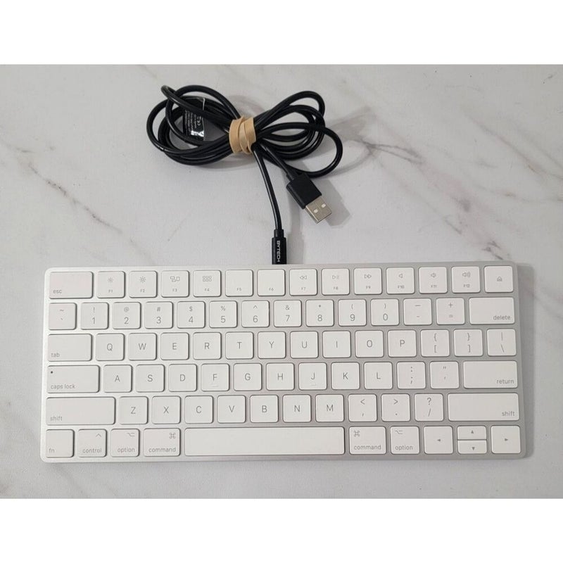 NICE CONDITION! APPLE MAGIC KEYBOARD 2 Silver Wireless A1644 w Charging Cable