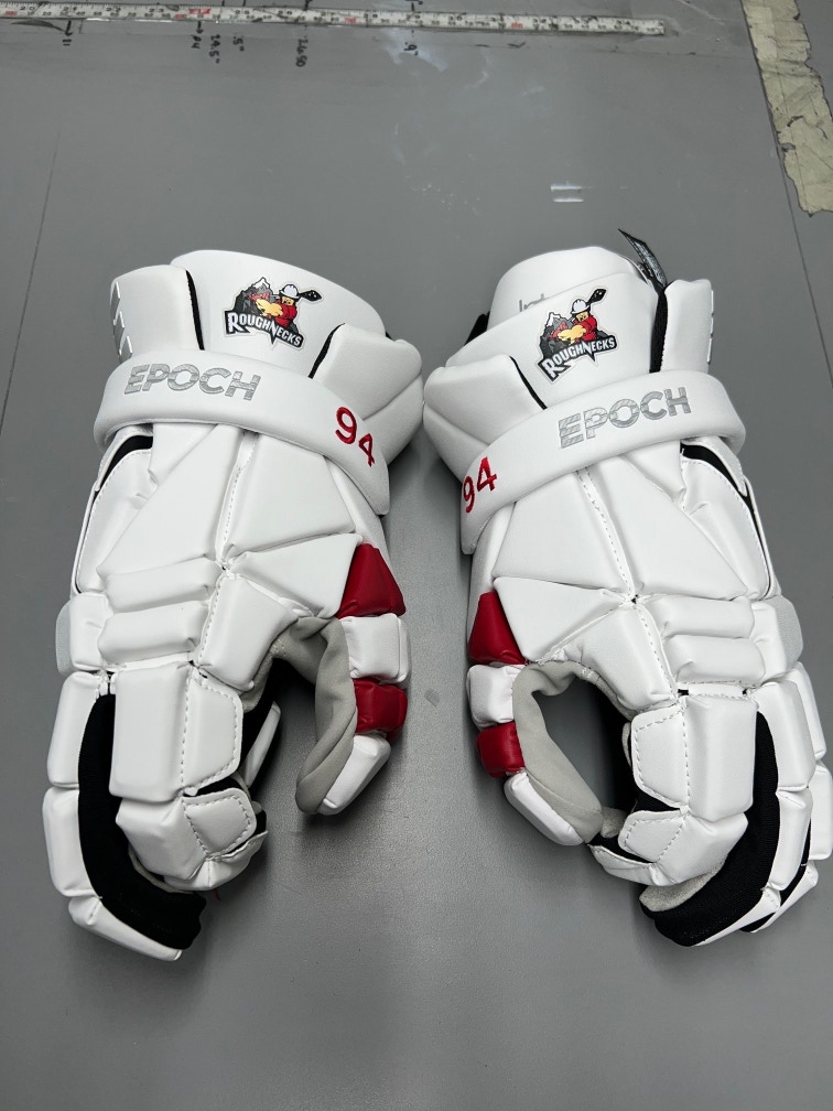 New Integra LE Lacrosse Gloves 14" Calgary Roughnecks Bell