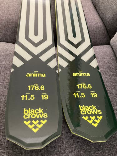 Used Unisex Black Crows 176 cm Anima Skis Without Bindings