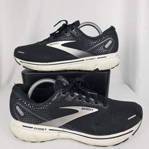 Brooks Ghost 14 Womens 11 B Shoes Black Silver Running Walking Gym Cushion