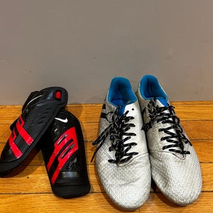 Men's Size 7.5 Adidas Messi 16.3 Cleats / Nike Shin Guards
