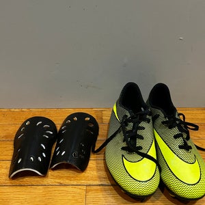 Used Size 6.0 Nike Cleats / Black Shin Guards