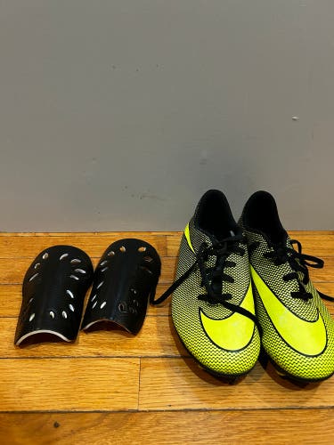 Used Size 6.0 Nike Cleats / Black Shin Guards