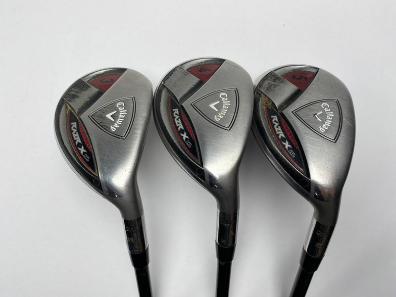 Callaway Razr X HL Hybrid Set 3 4 5 21* 24* 27* 65g Regular RH Midsize Grips