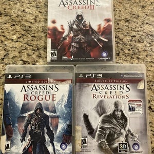 Assassin's Creed Lot of 3 Playstation PS3 - II, Rogue & Revelations