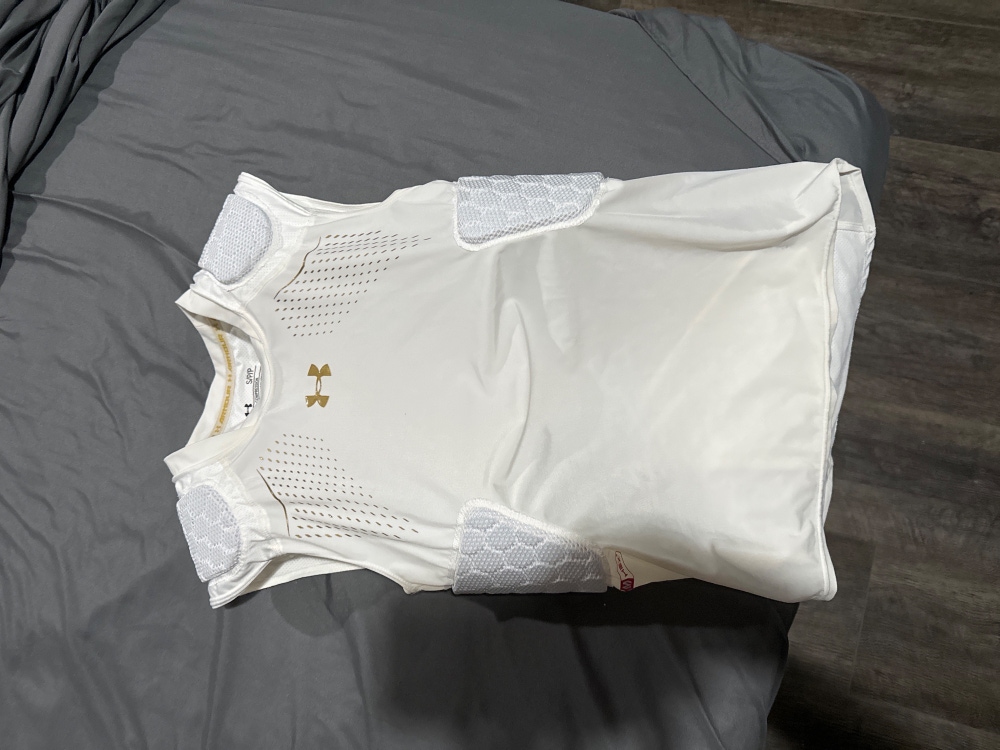White New Men's Under Armour Compression Padded Shirt