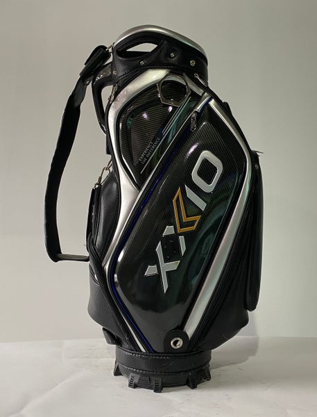 XXIO Cart Bag Black Silver 5-Way Divide Single Strap Golf Bag