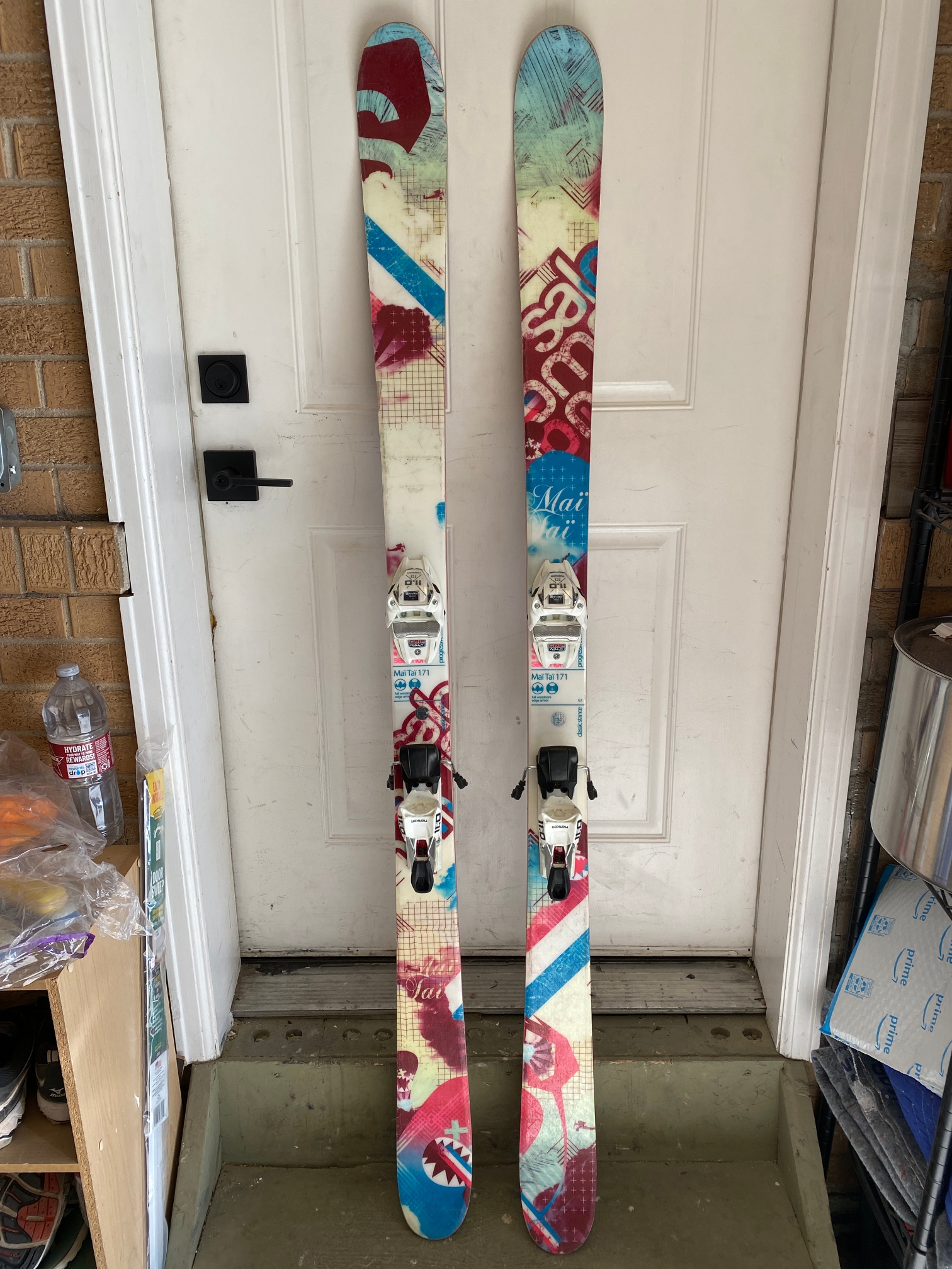Used Women's Salomon 171 cm All Mountain Mai Tai Skis With Bindings