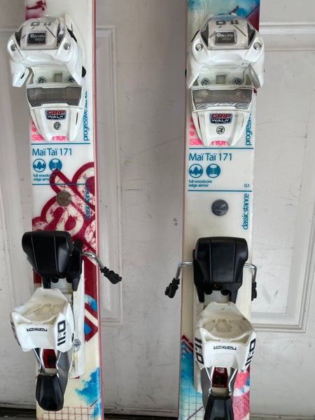 Used Women's Salomon 171 cm All Mountain Mai Tai Skis With Bindings