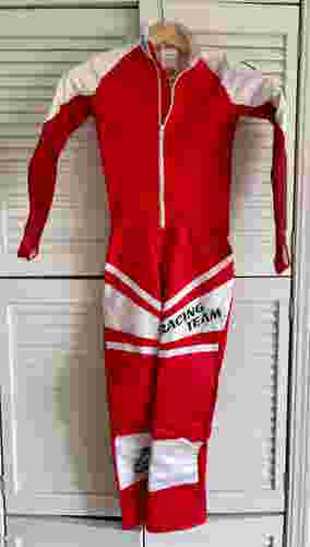 NEW Junior Ski Race Suit (Speedsuit), Unisex Red & White, Size 12 / EU 152