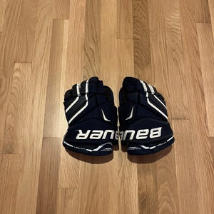 Bauer Vapor X80 Youth Hockey Gloves - 12” Navy Blue & White