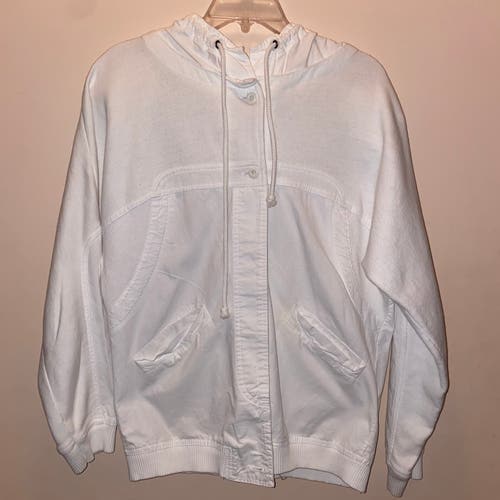 Vintage Bee Sport Small White Cotton Hoodie Jacket Coat