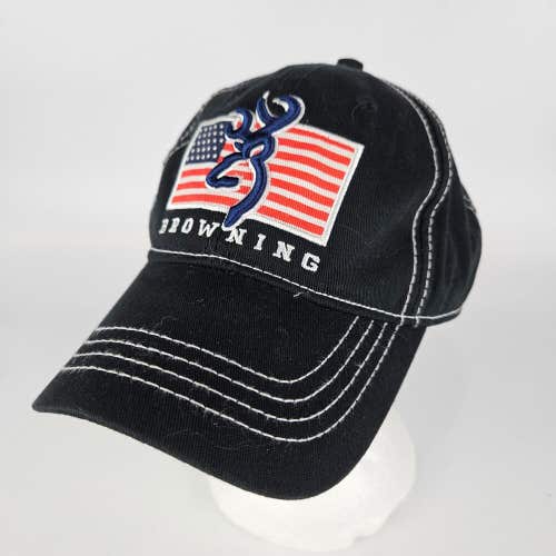 Browning Shooting Sports Flag Pride Black Adjustable Baseball Strapback Cap Hat