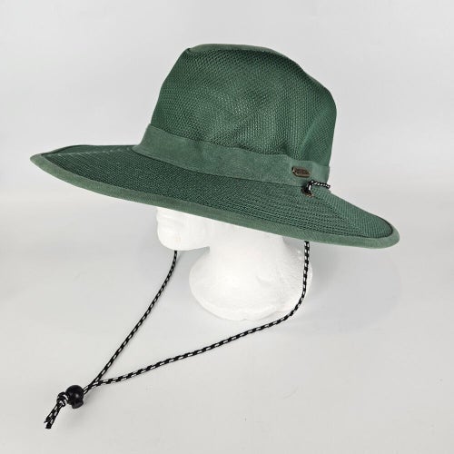 Duluth Trading Co Green Safari Fishing Outdoor Mesh Bucket Hat Size: M