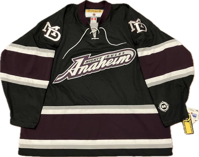 NWT Anaheim Ducks KOHO Script Alternate Blank NHL Hockey Jersey Size 2XL