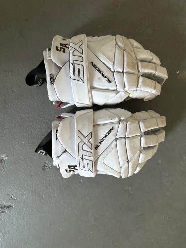 Used  Saint Anthony’s STX Large Surgeon 700 Lacrosse Gloves