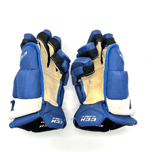 CCM HGJS - Used AHL Pro Stock Hockey Gloves (Blue/White)