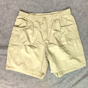 Columbia Mens Shorts 36 Khaki Cargo Pockets Outdoor Hiking Casual Twill Cotton