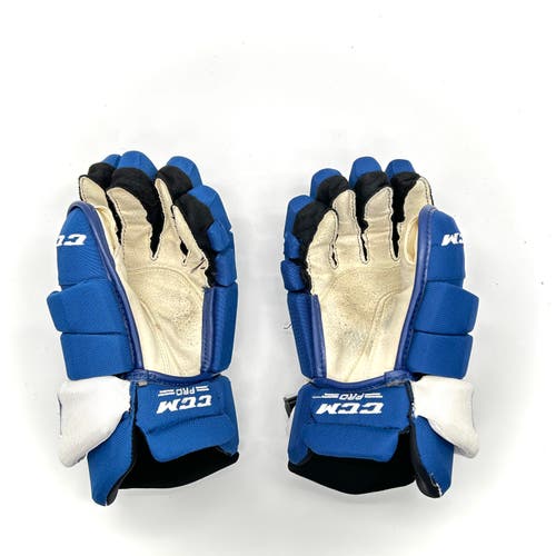 CCM HGTK - Used NHL Pro Stock Gloves - Justin Holl (Blue/White)
