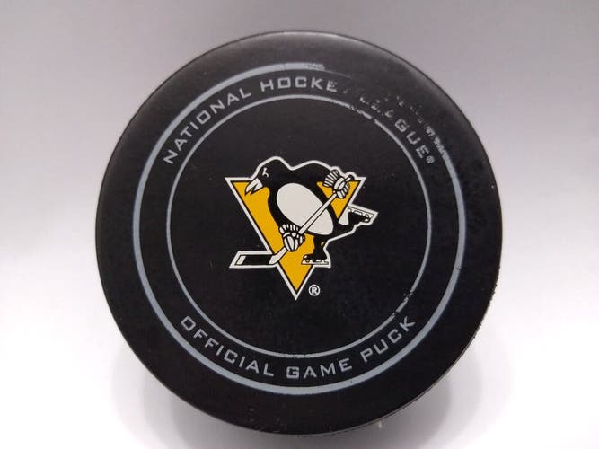 2017 Pittsburgh Penguins NHL 100 Year Anniversary NHL GAME USED HOCKEY PUCK
