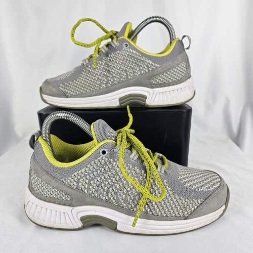 OrthoFeet BioFit 987 Coral Stretch Knit Grey Women Walking Shoes Sz 6 B