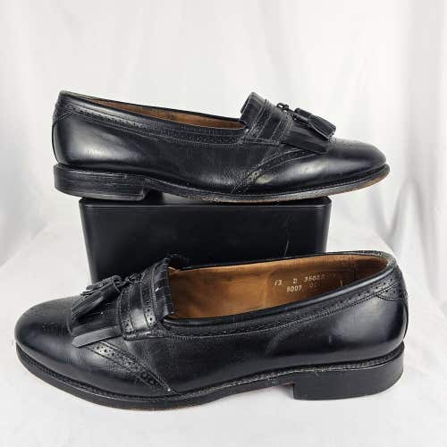 ALLEN EDMONDS Bridgeton Black Leather Kiltie Tassel Dress Loafers Size 13 D