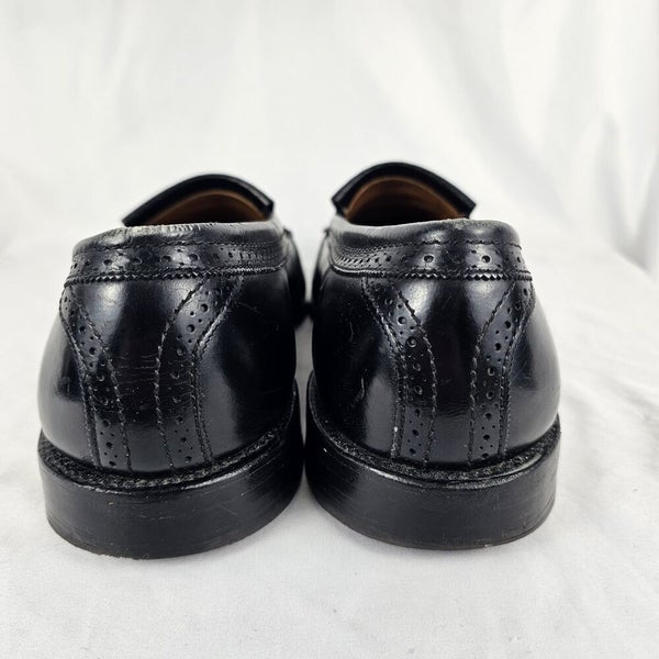 ALLEN EDMONDS Bridgeton Black Leather Kiltie Tassel Dress Loafers Size 13 D