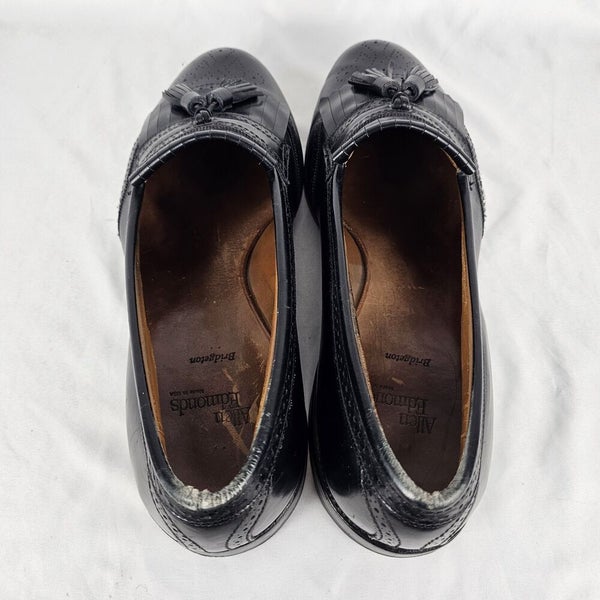 ALLEN EDMONDS Bridgeton Black Leather Kiltie Tassel Dress Loafers Size 13 D