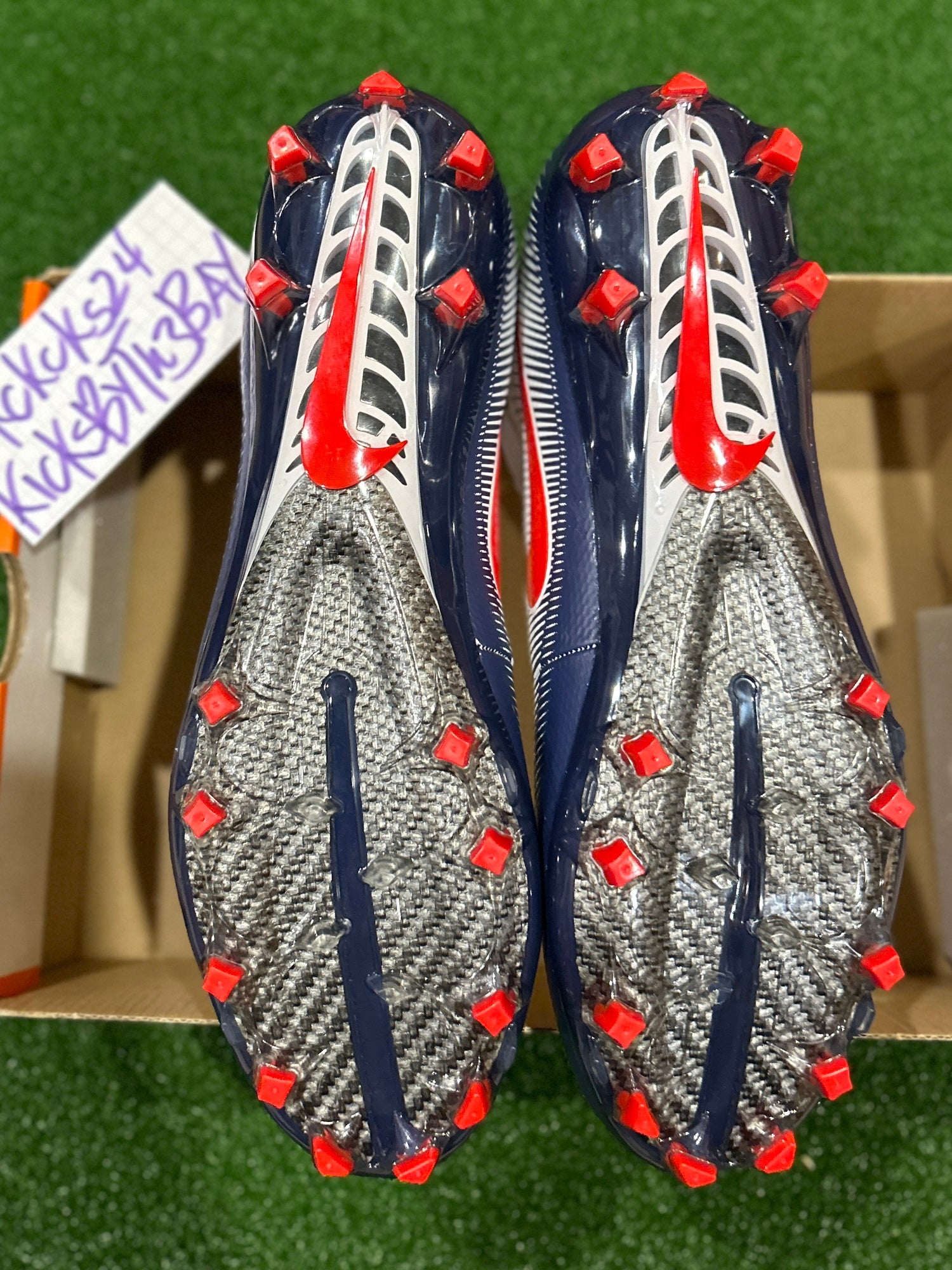 Nike Vapor Untouchable Pro PF Football Cleats White Navy  display picture 2