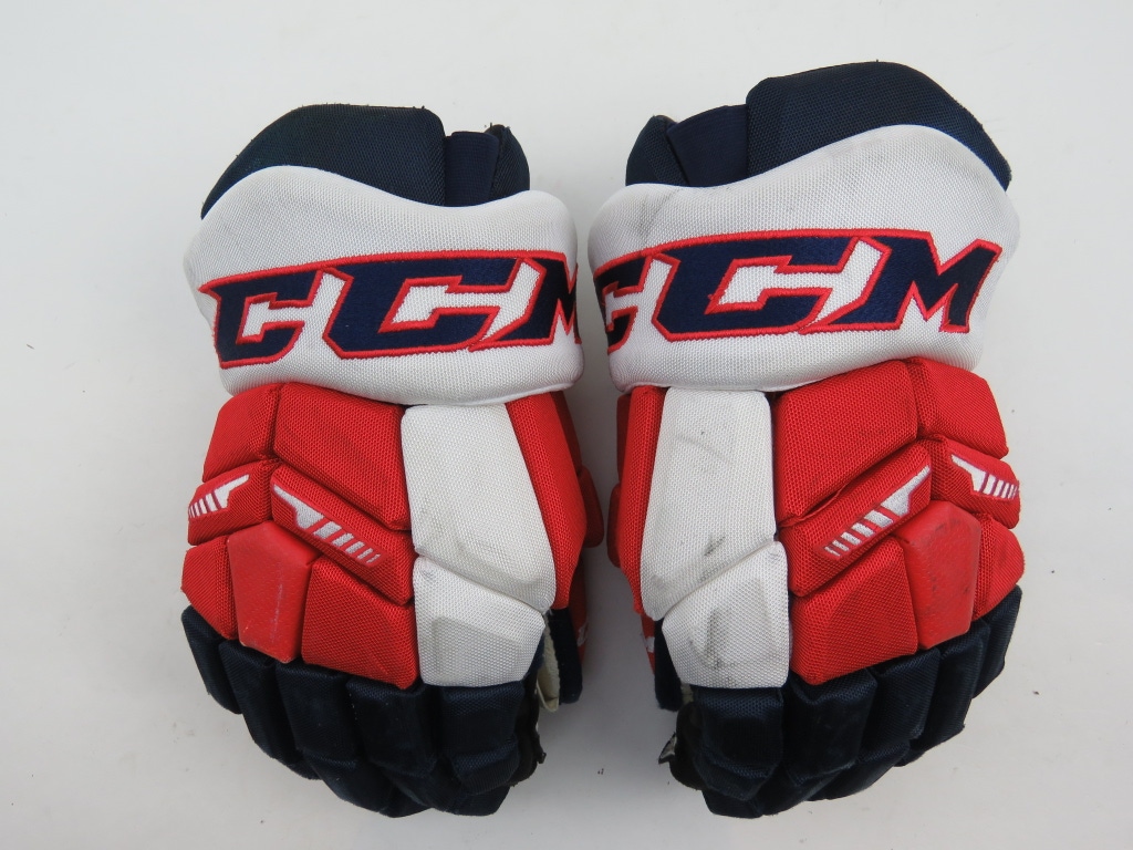 CCM Tacks HGTK Washington Capitals NHL Pro Stock Ice Hockey Gloves 14"