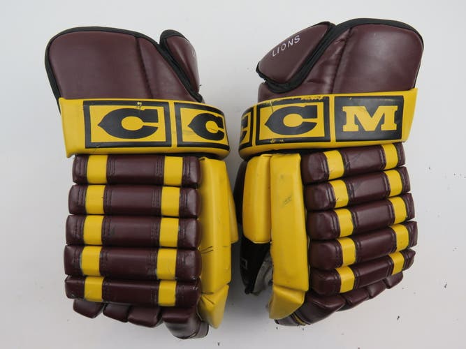 CCM Lions Leather Ice Hockey Player Gloves 15" Made in CANADA
