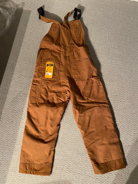 loose fit washed duck insulated bib overall