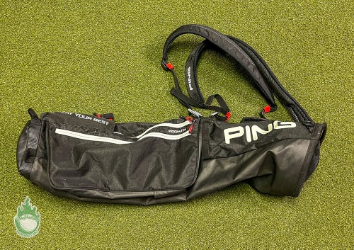 Pre Owned Ping Moonlite Black 4-way Carry Sunday Golf Bag With Strap