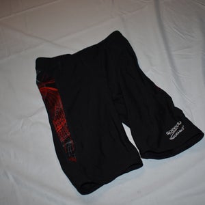 Speedo Endurance+ Boys Swimsuit, Black/Red, Size 26