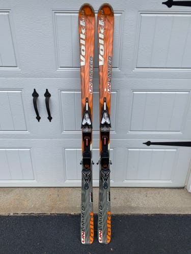 Used Unisex Volkl 170 cm All Mountain Unlimited AC30 Skis With Bindings Max Din 12