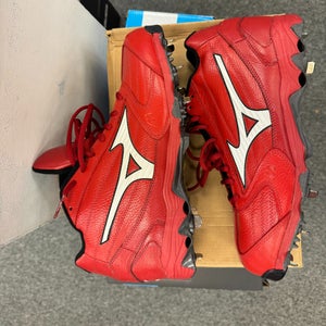 Red New Adult Men's Size 12.5 (Women's 13.5) Metal Mizuno High Top