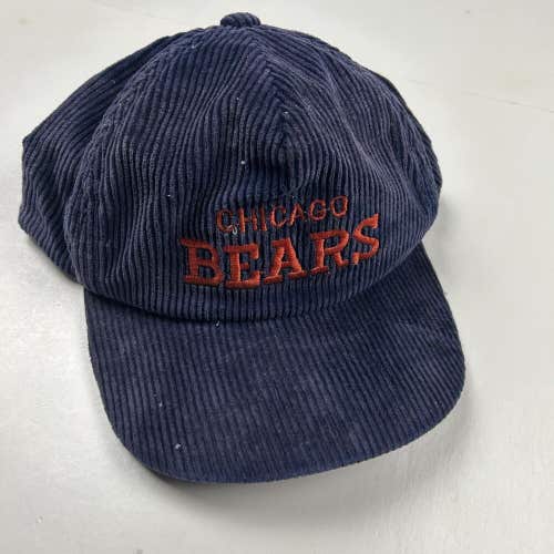 Vintage Chicago Bears Corduroy Snapback Hat Cap Blue Orange AJD NFL Football