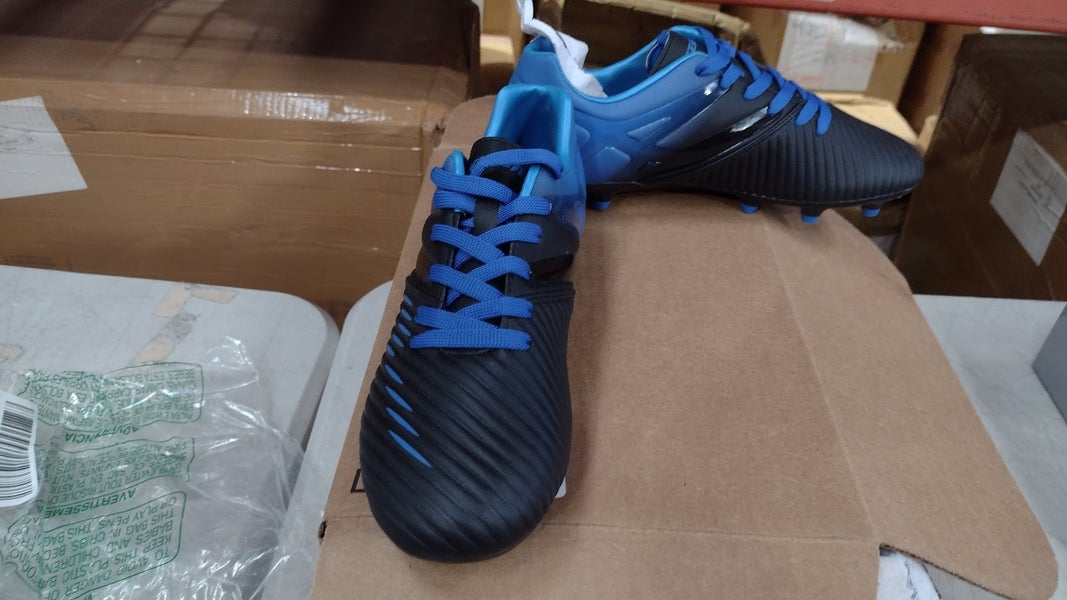 Vizari Liga Athletic Football Shoes for Boys and Girls | Black/Blue Junior-4 | VZSE93327J-4
