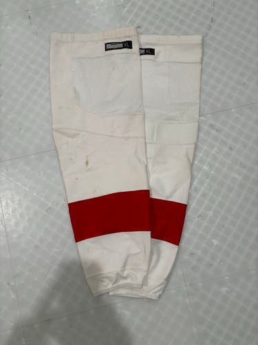 White Senior Used XL Reebok Socks Pro Stock