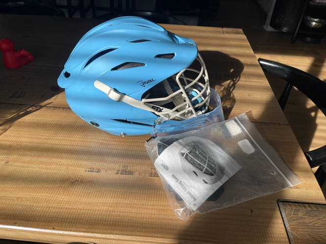STX Rival Helmet Matte Powder Blue Goalie Throat Guard