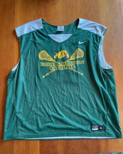Men’s XL Nike Burr and Burton Academy Lacrosse Team Issued #22 Reversible Pinnie/Jersey Green White