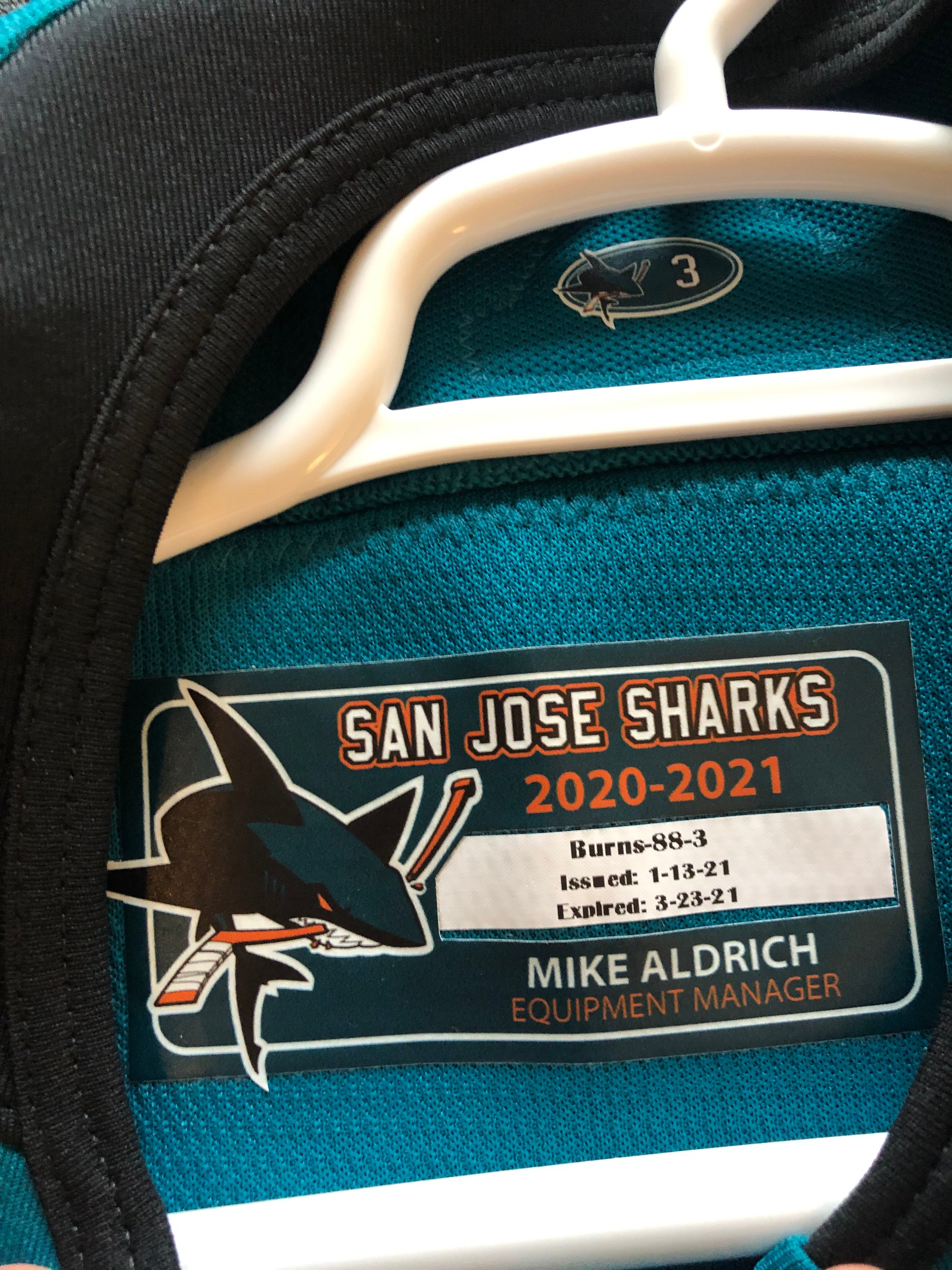 Burns' iconic Sharks jersey