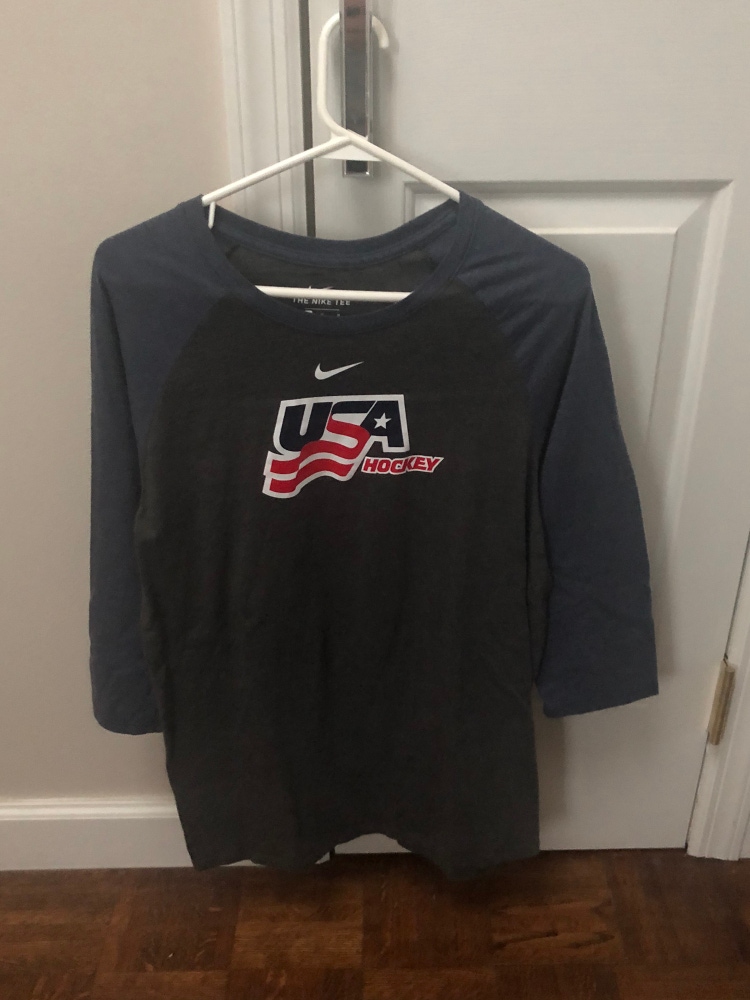 Nike USA Hockey 3/4 Sleeve Shirt Mens M