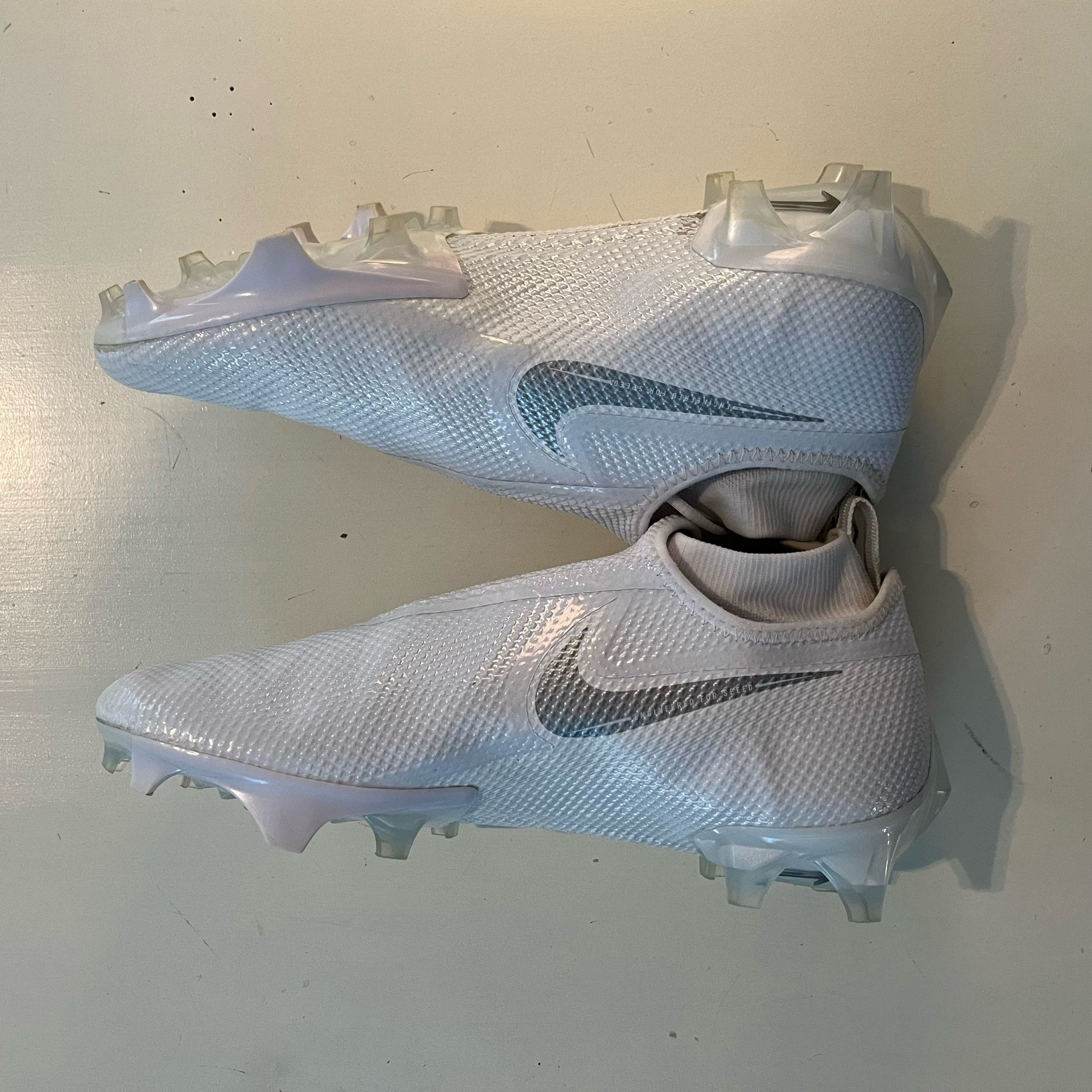 Nike Vapor Edge 360 VC White Metallic Silver Chrome Football Cleats Mens Size 9 Nike Vapor Edge Pro 360 Mens Football Cleat 8 White/Black  main image 3